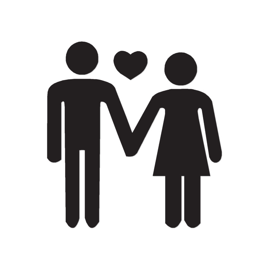Stick Figure Couple – Vinyl Decal Sticker – Multiple Colors & Sizes – ebn3108