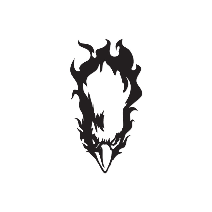 Flaming Eagle Head Fire - Decal Sticker - Multiple Color & Sizes - ebn312