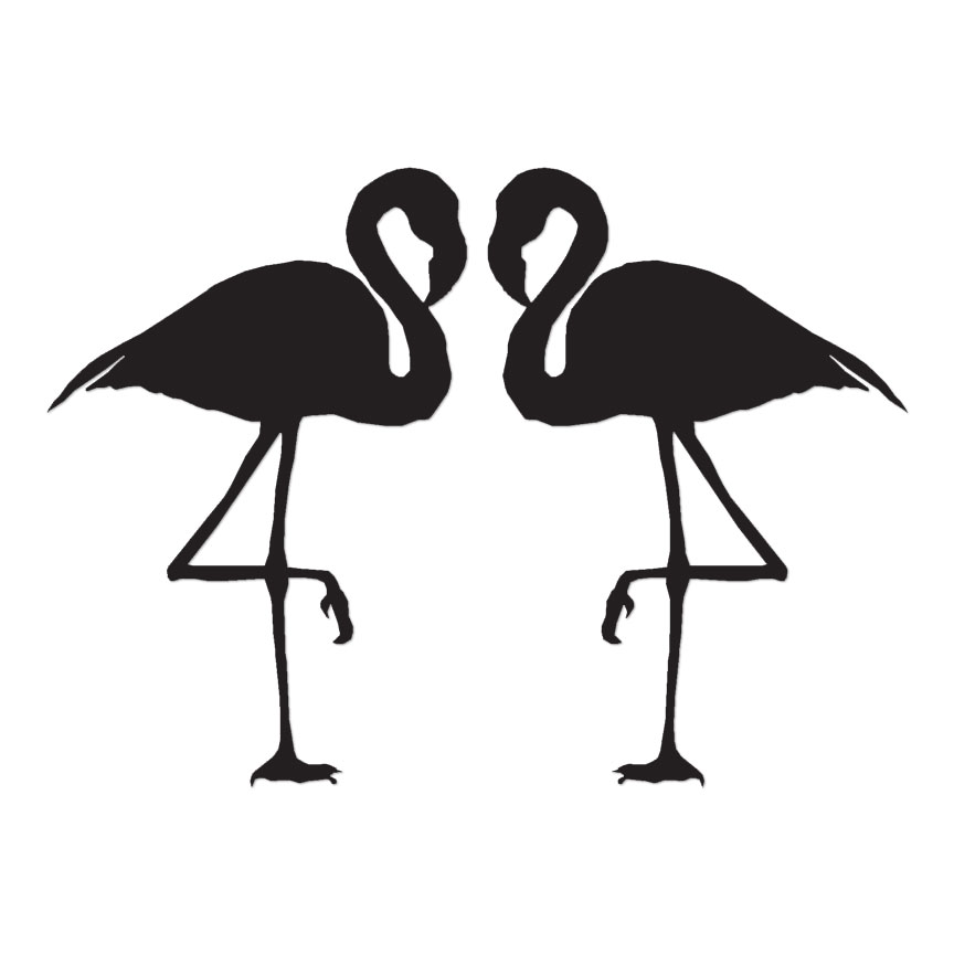 Pair of Flamingos – Vinyl Decal Sticker – Multiple Color & Sizes – ebn317