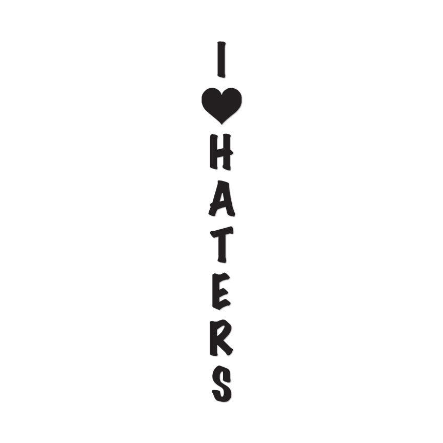 I Heart Haters Love – Vinyl Decal Sticker – Multiple Colors & Sizes – ebn3227