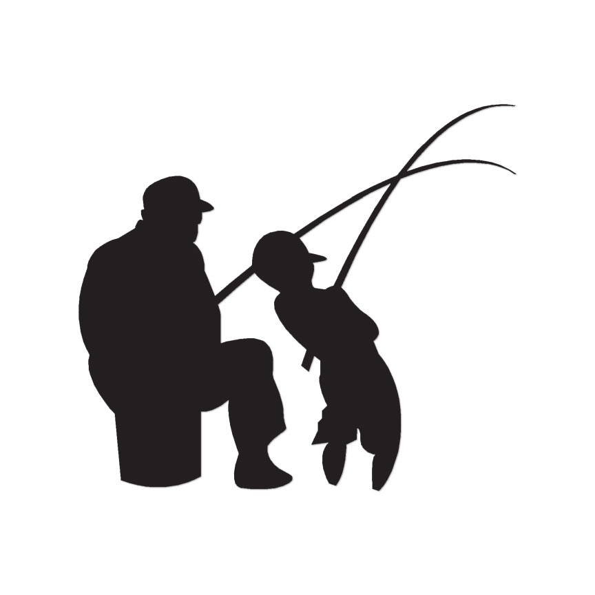 Man Son Fishing – Vinyl Decal Sticker – Multiple Colors & Sizes – ebn3247