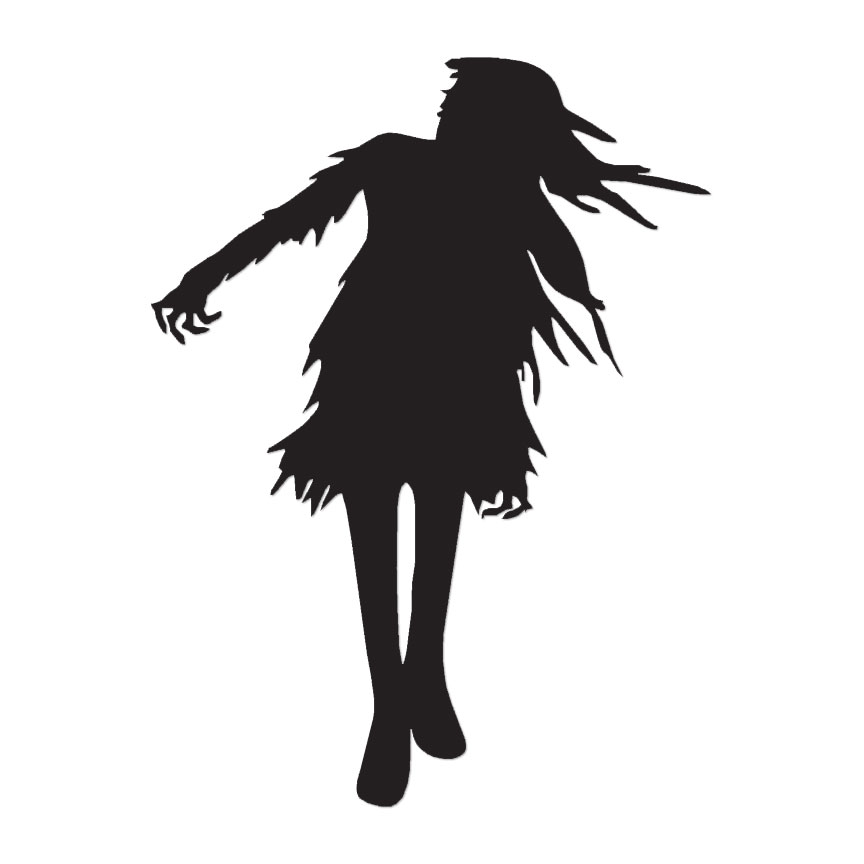 Zombie Lady Woman – Vinyl Decal Sticker – Multiple Colors & Sizes – ebn3380