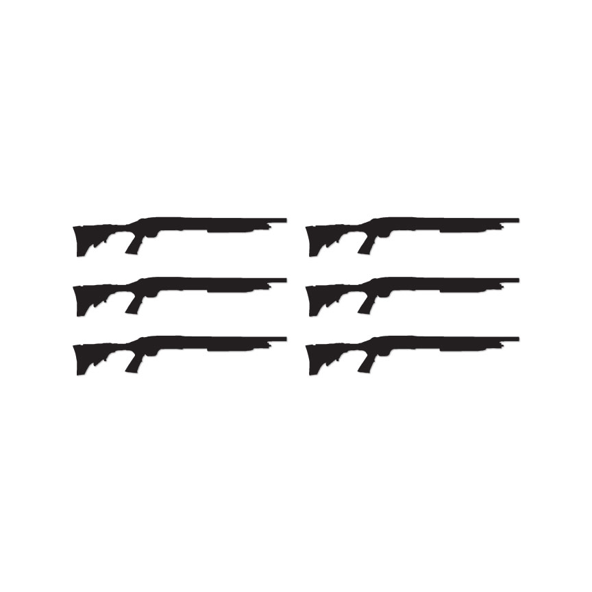 Set of 6 Gun Rifle Firearm – Decal Sticker – Multiple Colors & Sizes – ebn3418