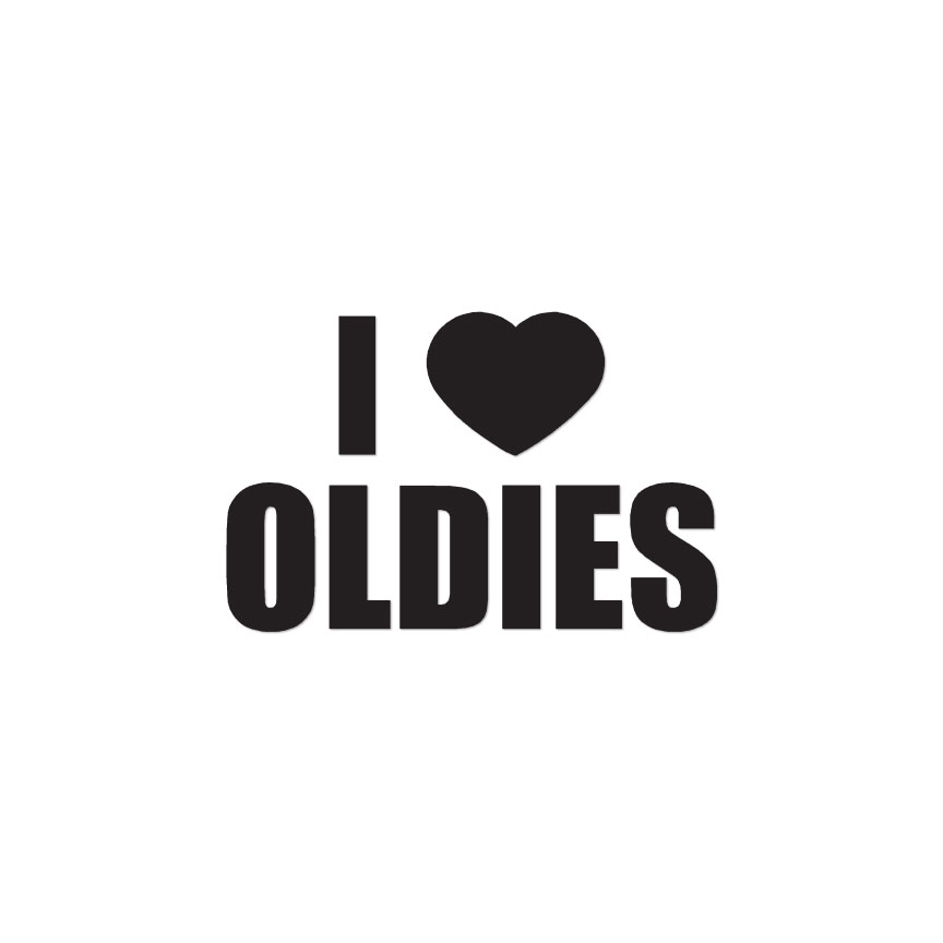 I Love Oldies Heart – Vinyl Decal Sticker – Multiple Colors & Sizes – ebn3518