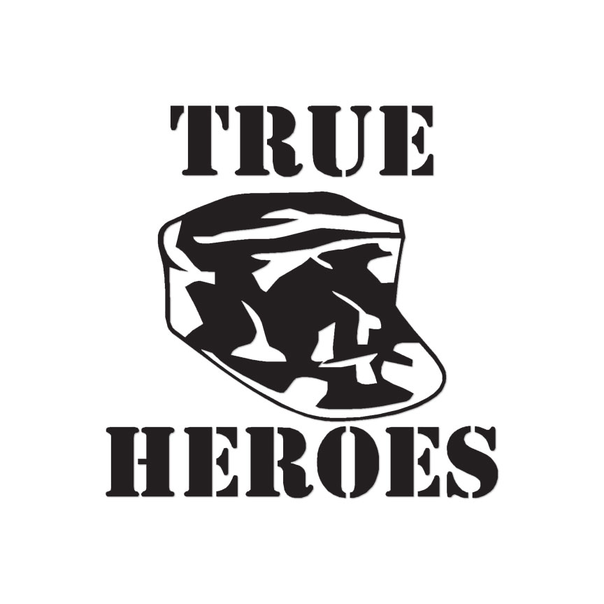 True Heroes Military Cap – Decal Sticker – Multiple Colors & Sizes – ebn3675