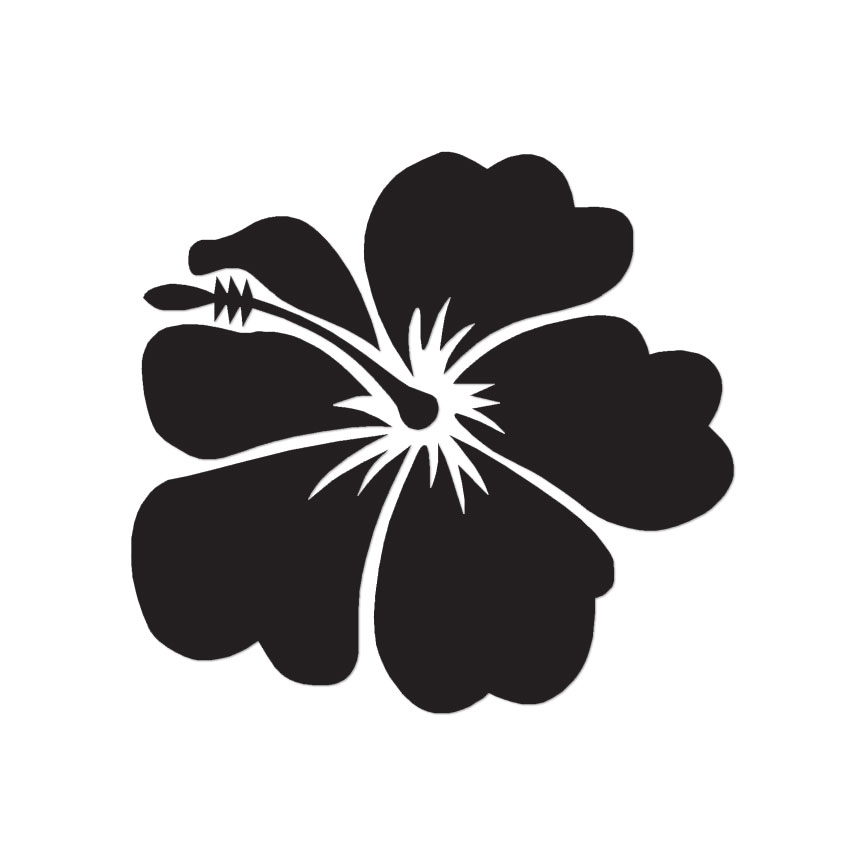 Flower Hibiscus Sorrell – Decal Sticker – Multiple Color & Sizes – ebn369