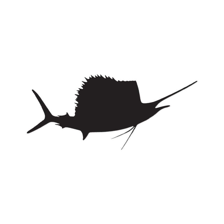 Sailfish Billfish Fish - Vinyl Decal Sticker - Multiple Colors & Sizes - ebn3699