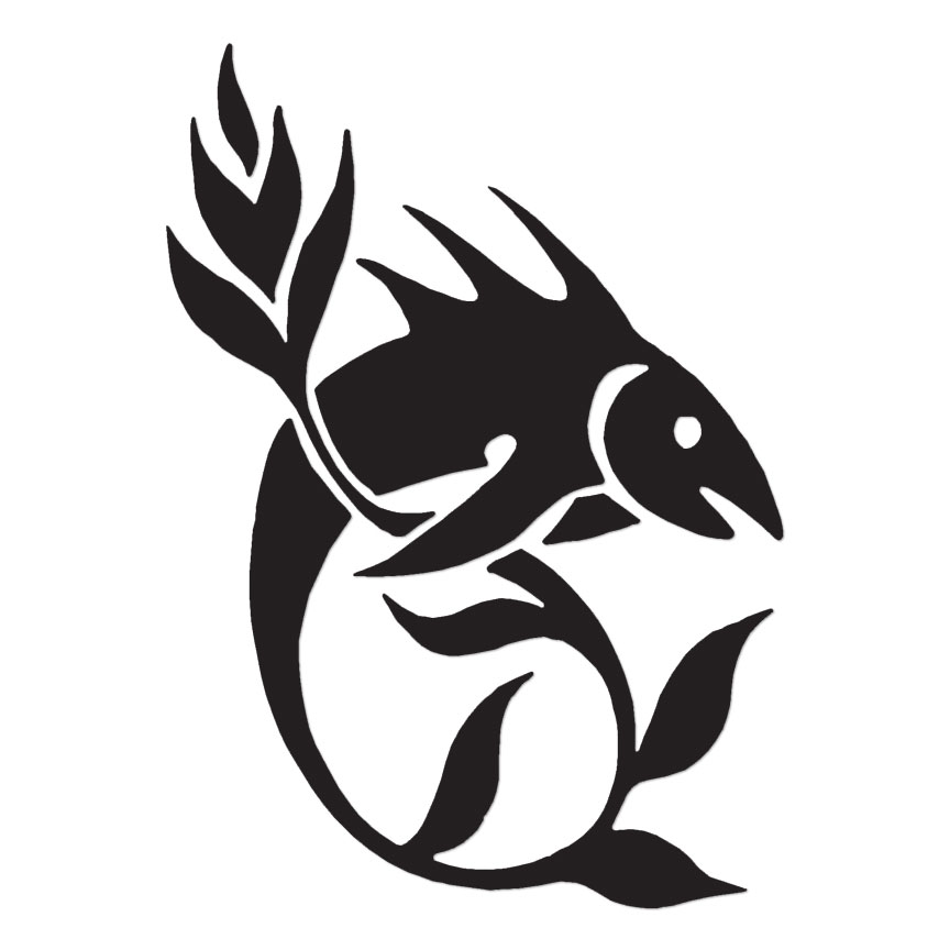 Fish Sea Weed Art – Vinyl Decal Sticker – Multiple Colors & Sizes – ebn3729