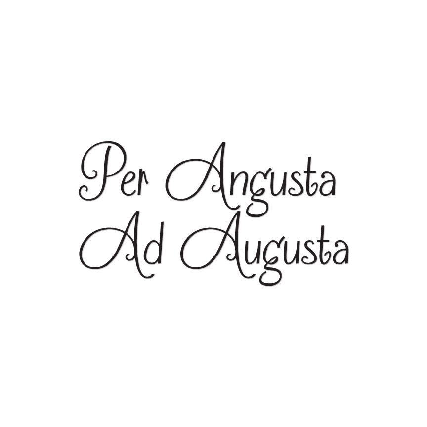 Per Angusta Ad Augusta Latin – Decal Sticker – Multiple Colors & Sizes – ebn3770