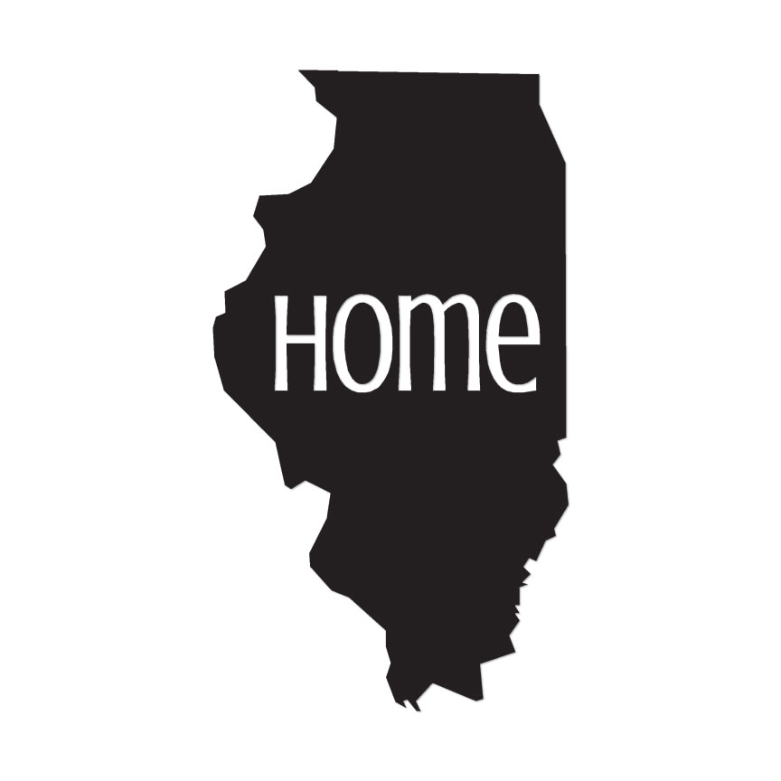 Illinois Home State – Vinyl Decal Sticker – Multiple Colors & Sizes – ebn3815