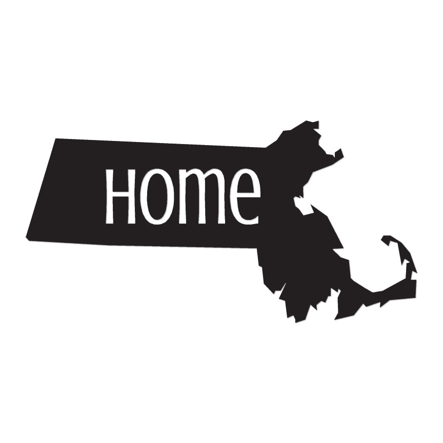 Massachusetts Home State – Decal Sticker – Multiple Colors & Sizes – ebn3823