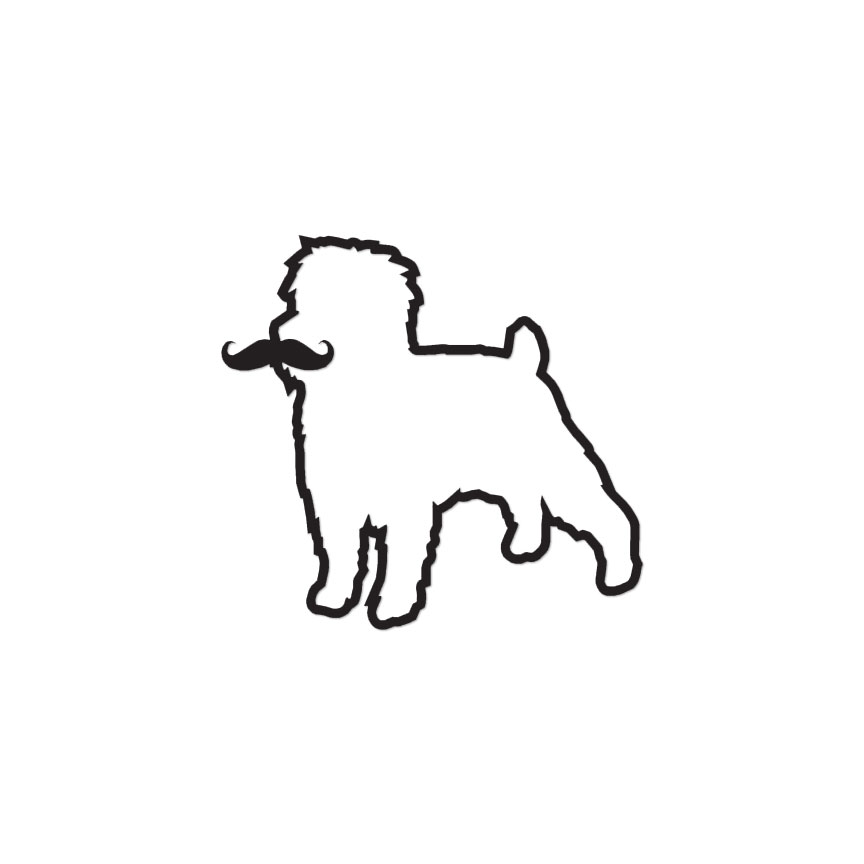 Affenpinscher Mustache – Vinyl Decal Sticker – Multiple Colors & Sizes – ebn3927