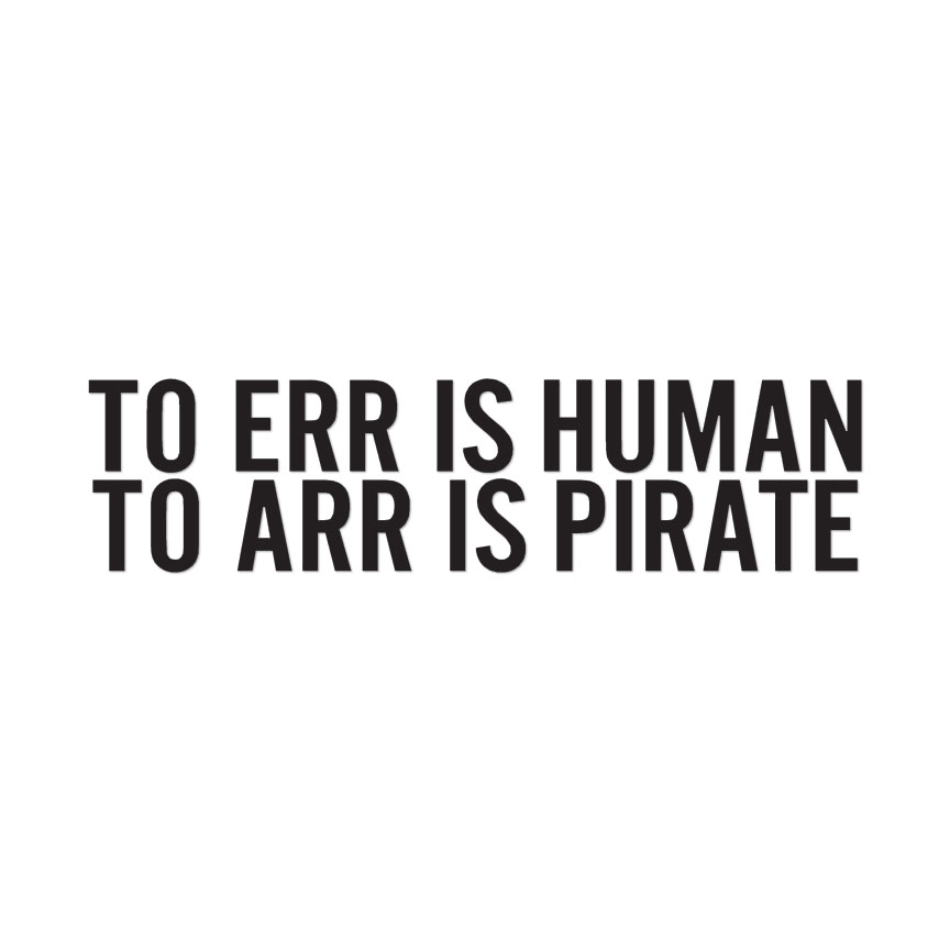 Err Human Arr Pirate - Calcomanía adhesiva de vinilo - Varios colores y tamaños - ebn4173 - Imagen 2 de 19