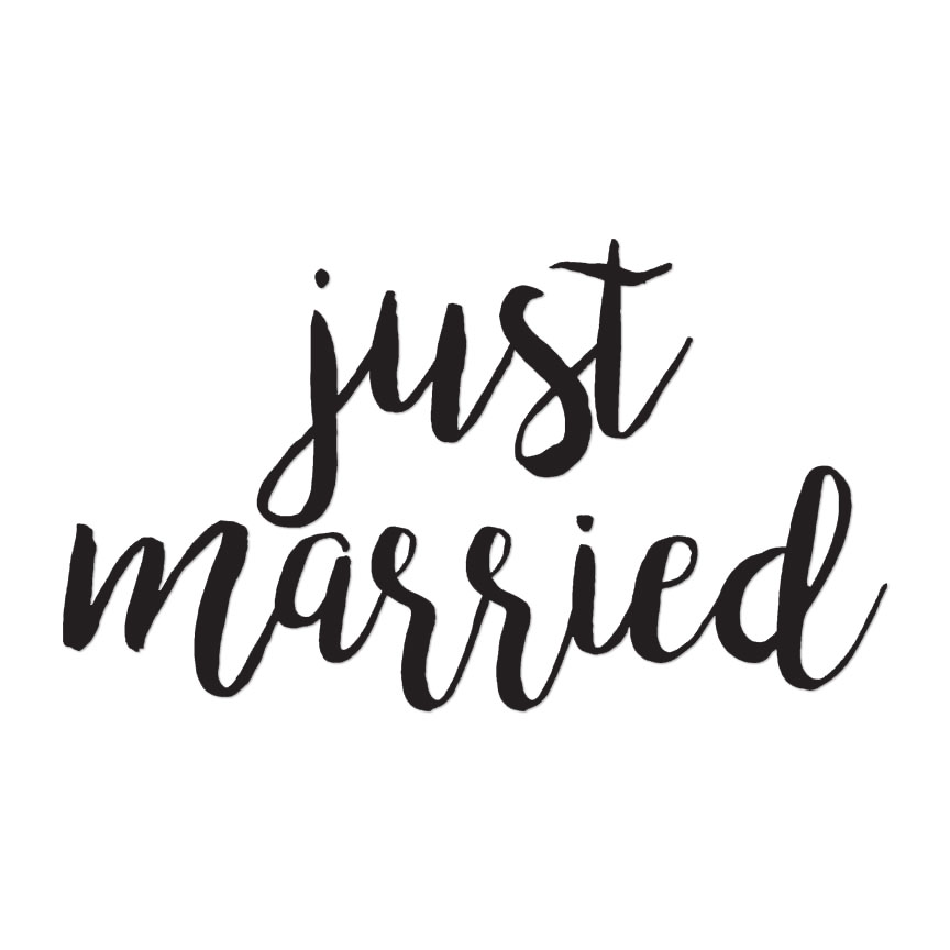 Just Married – Vinyl Decal Sticker – Multiple Colors & Sizes – ebn4237