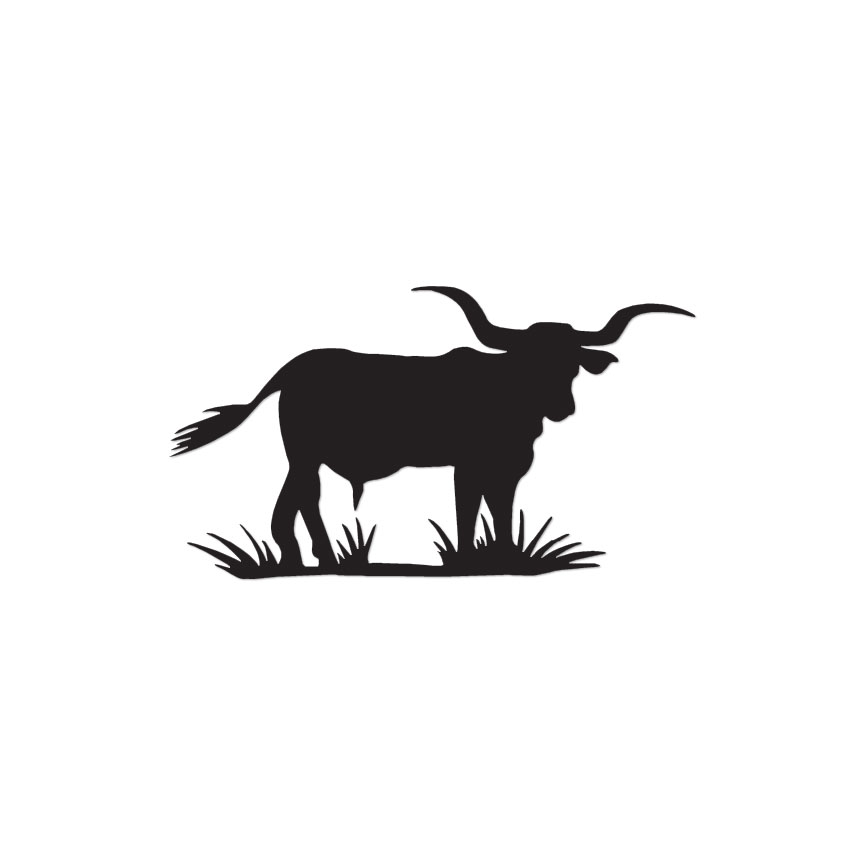 Texas Longhorn Steer – Vinyl Decal Sticker – Multiple Color & Sizes – ebn438