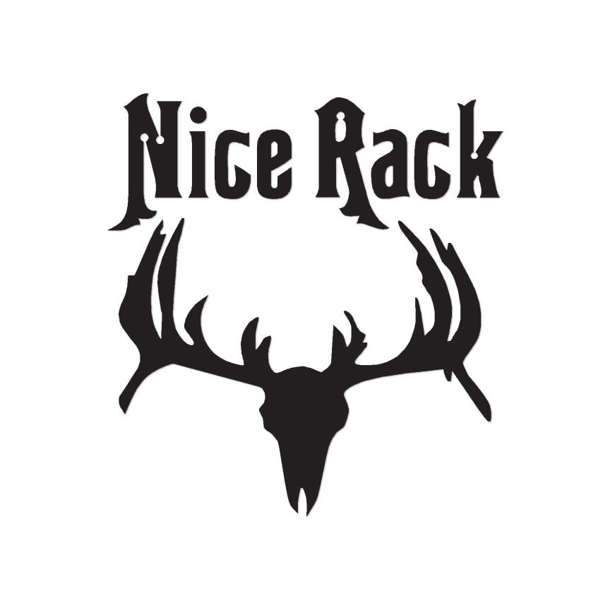 Nice Rack Moose Hunting – Decal Sticker – Multiple Color & Sizes – ebn471