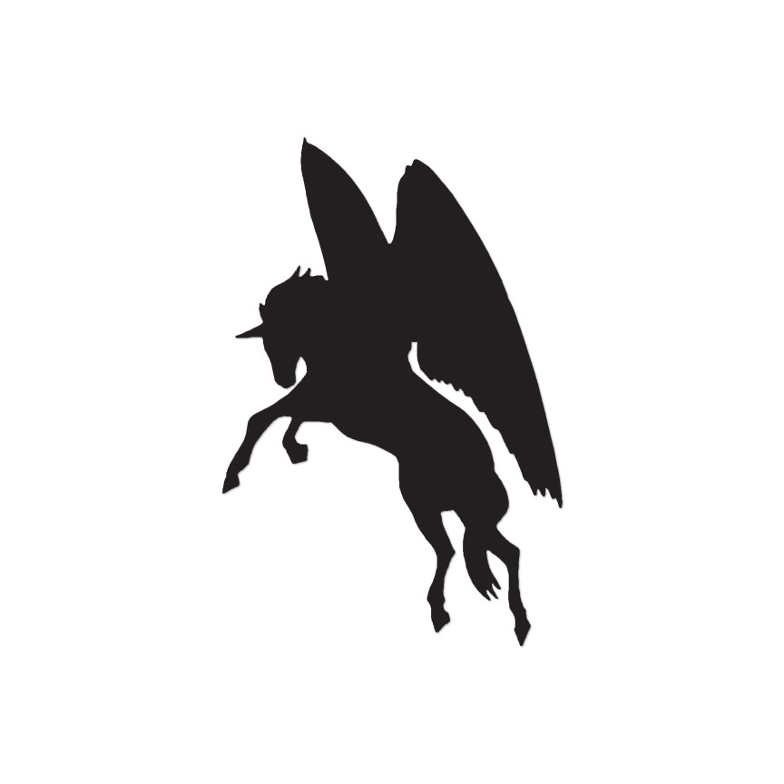 Flying Horse Pegasus – Vinyl Decal Sticker – Multiple Color & Sizes – ebn513