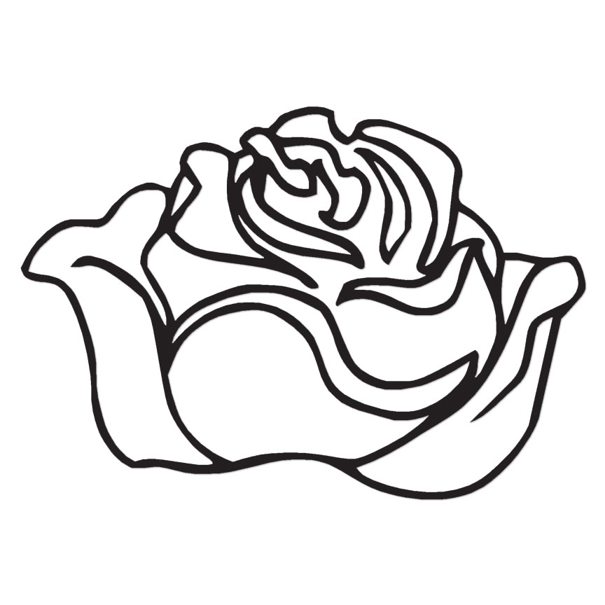 Rose Drawing Flower – Vinyl Decal Sticker – Multiple Color & Sizes – ebn583