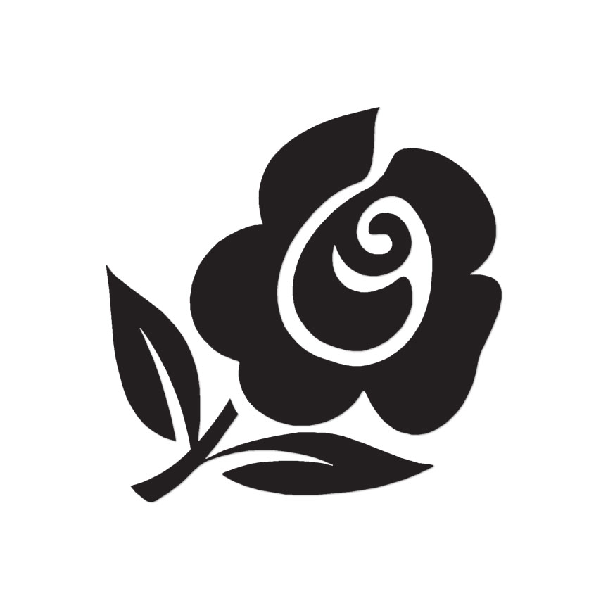 Rose Flower Art – Vinyl Decal Sticker – Multiple Color & Sizes – ebn586