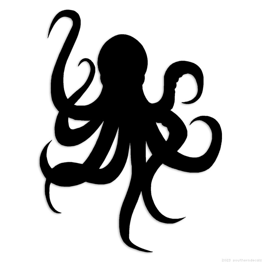 Octopus Vulgaris – Decal Sticker – Multiple Colors & Sizes – ebn6032