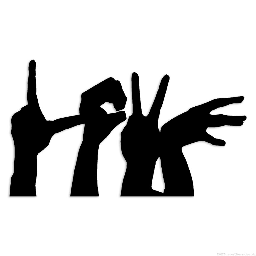 Love Hand Sign – Decal Sticker – Multiple Colors & Sizes – ebn6090