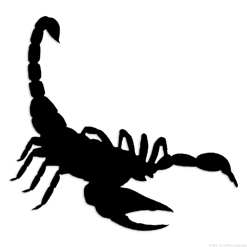 Scorpion – Decal Sticker – Multiple Colors & Sizes – ebn6104