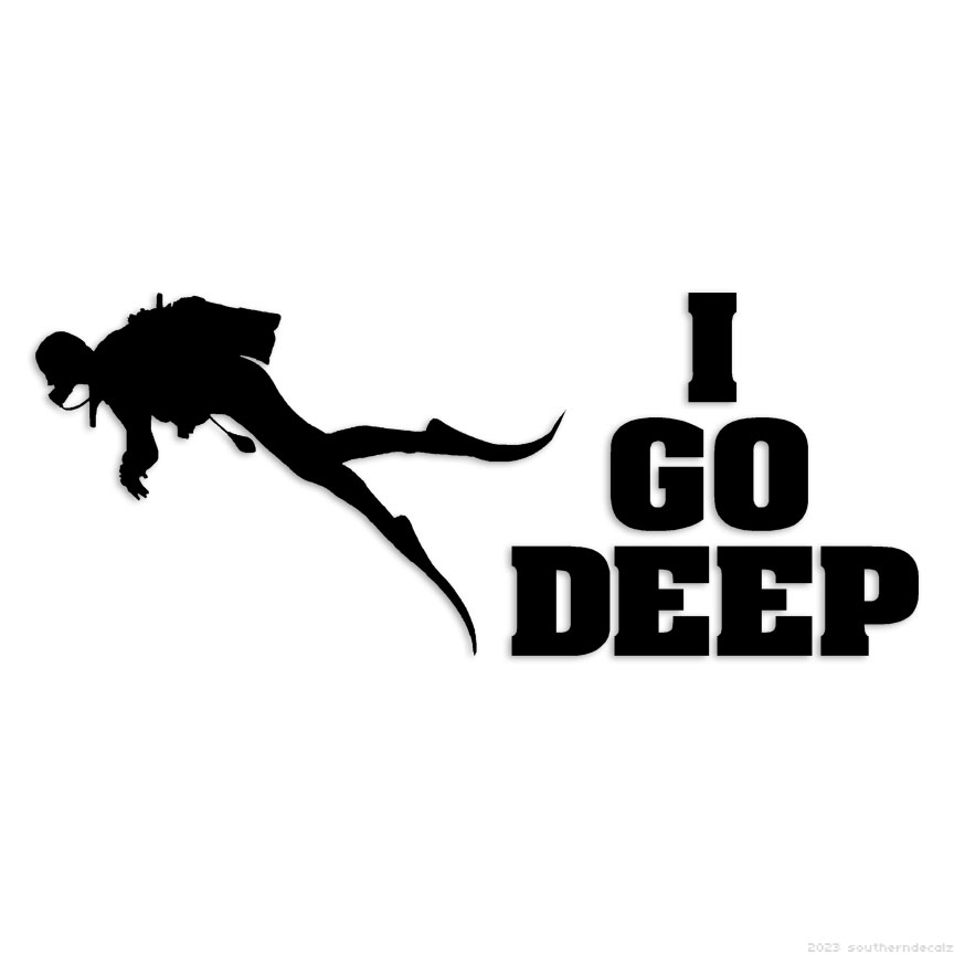 I Go Deep Scuba Diver – Decal Sticker – Multiple Colors & Sizes – ebn6112