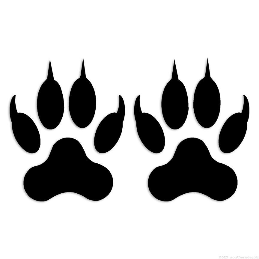 Wolf Tracks Prints – Decal Sticker – Multiple Colors & Sizes – ebn6158
