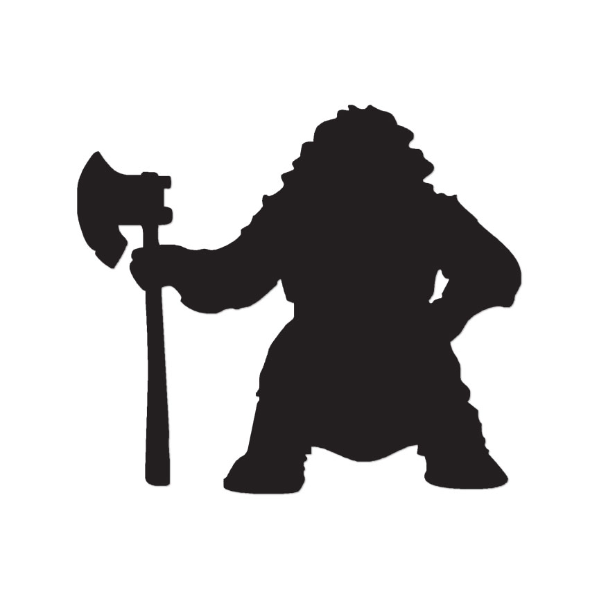 Dwarf Warrior Axe – Vinyl Decal Sticker – Multiple Color & Sizes – ebn622