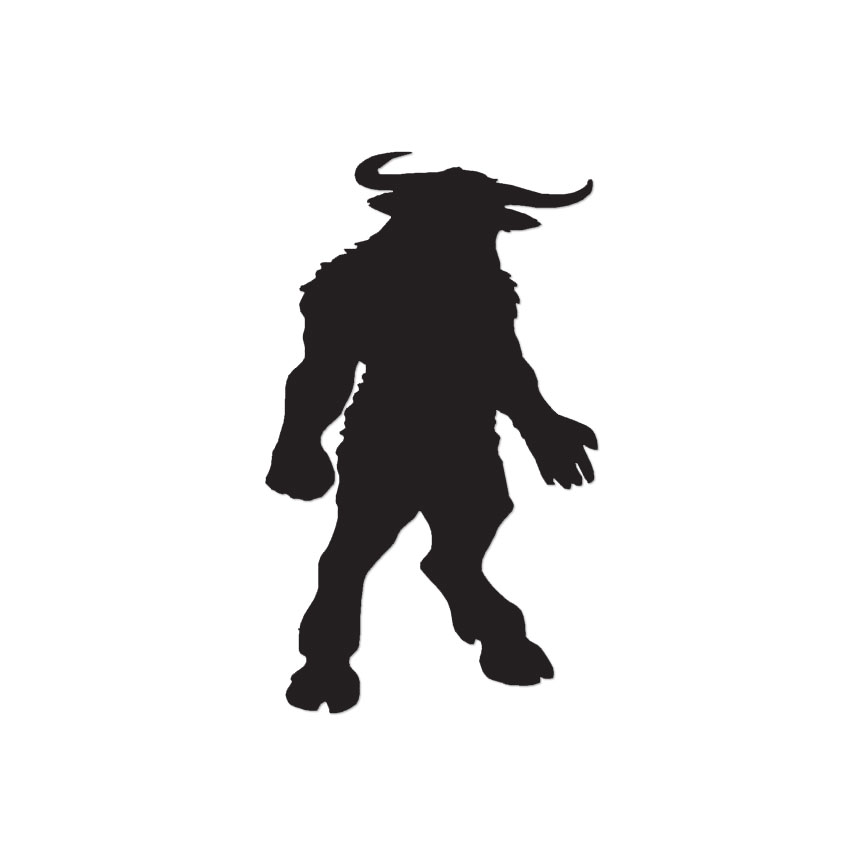 Minotaur Bull Man – Vinyl Decal Sticker – Multiple Color & Sizes – ebn628