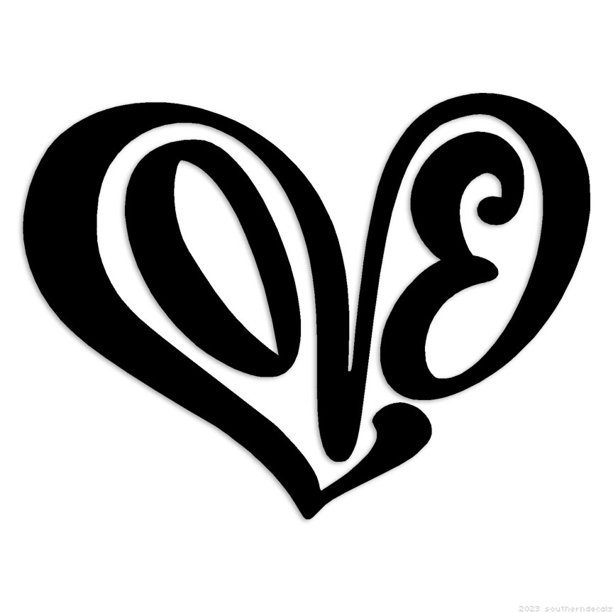 Love Heart – Decal Sticker – Multiple Colors & Sizes – ebn6300