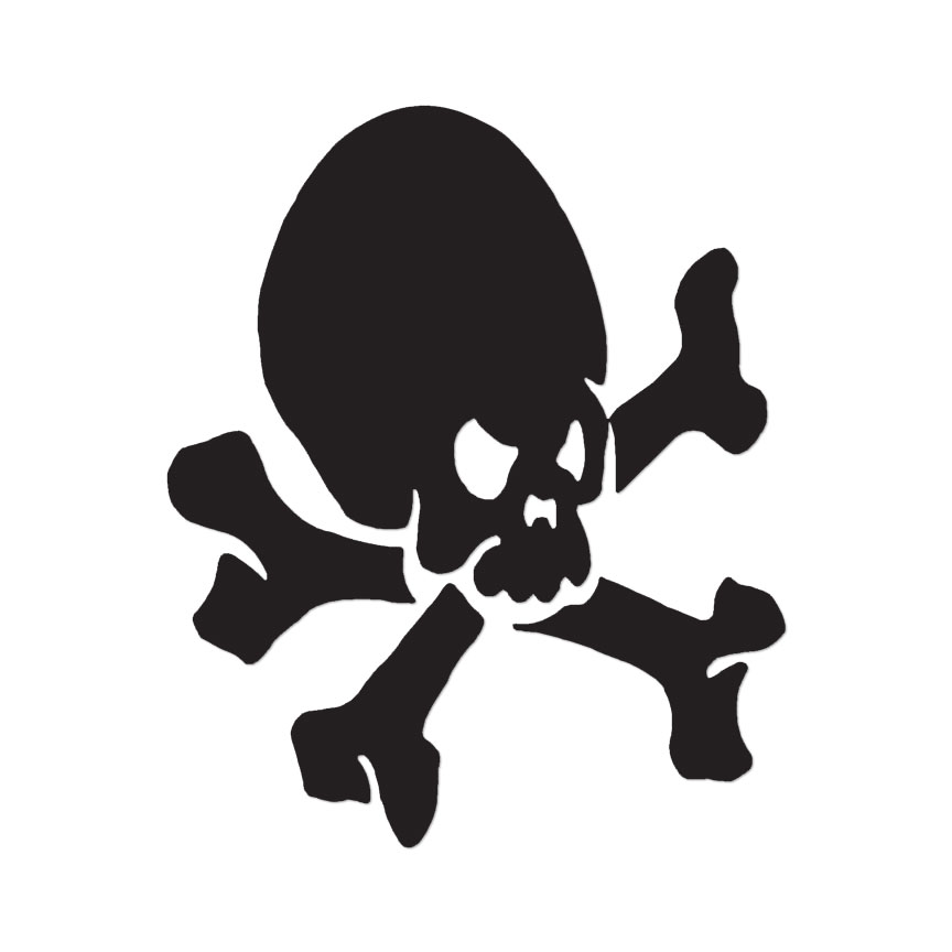Crossbones Skull Pirate – Decal Sticker – Multiple Color & Sizes – ebn634