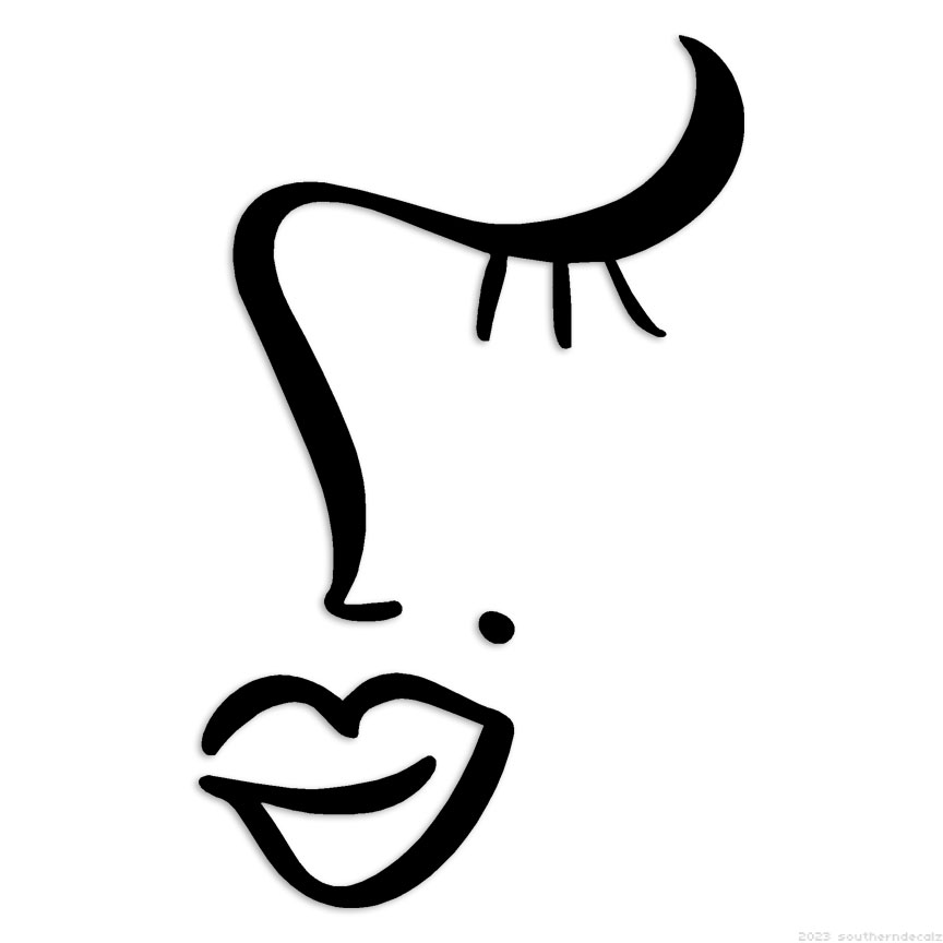 Pretty Face Lips – Decal Sticker – Multiple Colors & Sizes – ebn6383