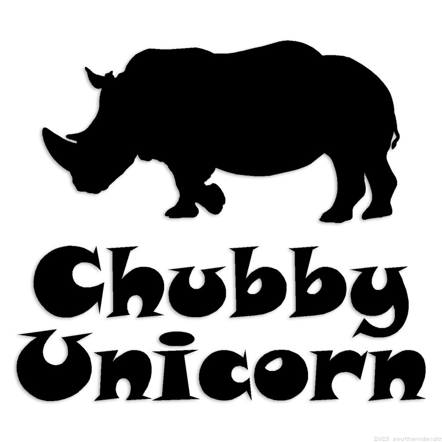 Chubby Unicorn Rhino – Decal Sticker – Multiple Colors & Sizes – ebn6405