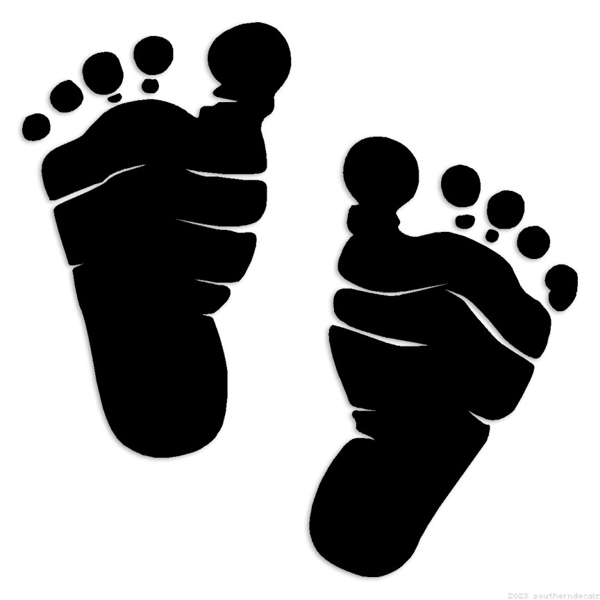 Baby Feet Footprints – Decal Sticker – Multiple Colors & Sizes – ebn6446