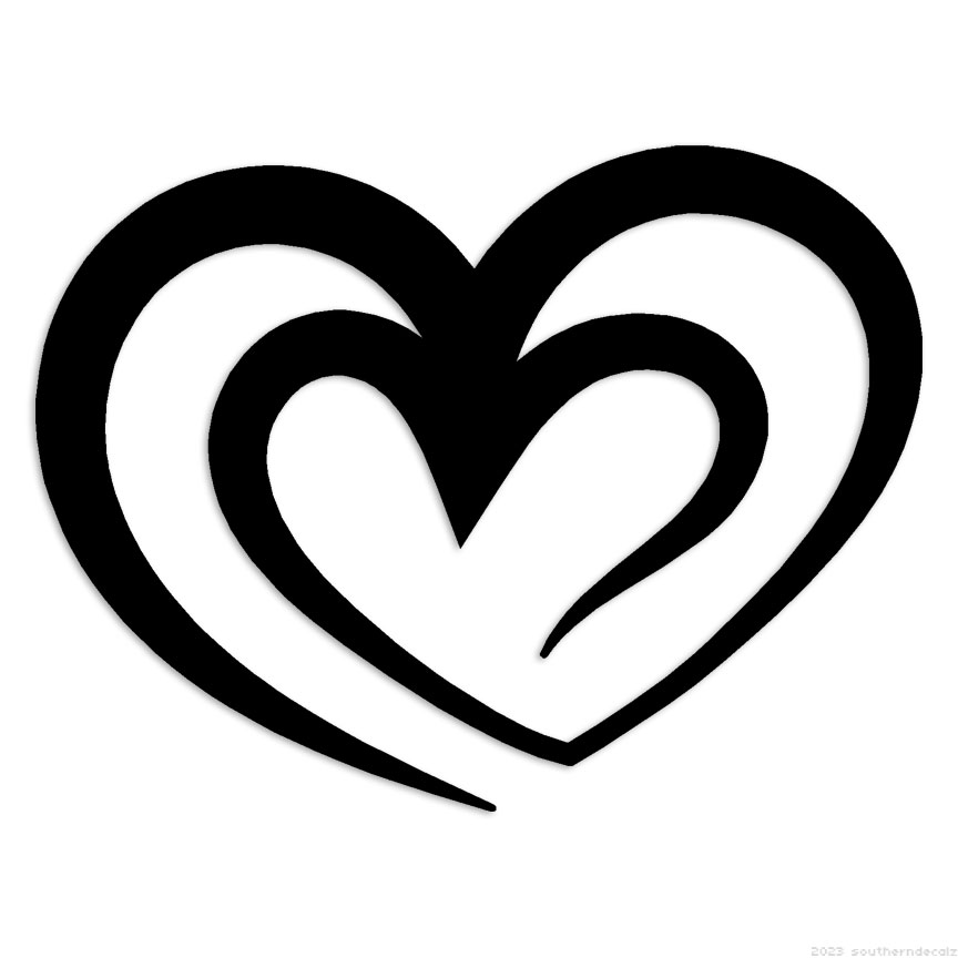 double heart outline clipart