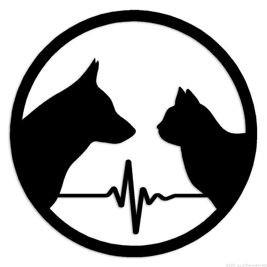 Dog Cat Animal Hospital – Decal Sticker – Multiple Colors & Sizes – ebn6541