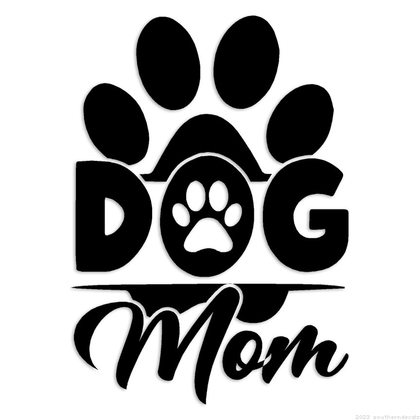 Dog Mom Paw Print – Decal Sticker – Multiple Colors & Sizes – ebn6548