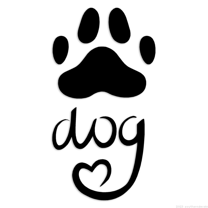 Dog Paw Heart – Decal Sticker – Multiple Colors & Sizes – ebn6582