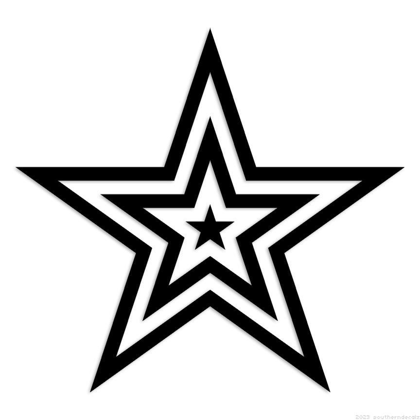 Stars Inside Stars – Decal Sticker – Multiple Colors & Sizes – ebn6738