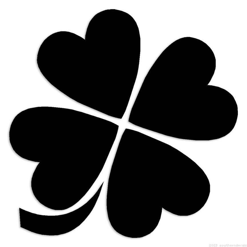 4 Leaf Clover – Decal Sticker – Multiple Colors & Sizes – ebn6751
