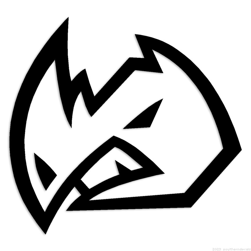 Rhino Head Outline – Decal Sticker – Multiple Colors & Sizes – ebn6755