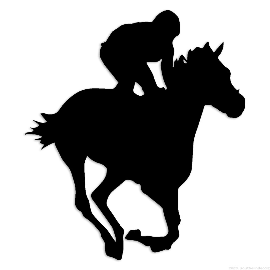 Horse Race Jockey – Decal Sticker – Multiple Colors & Sizes – ebn6791
