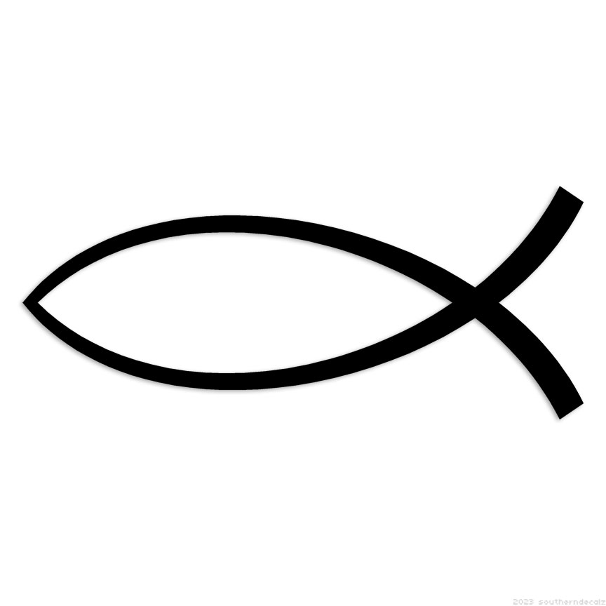 Christian Jesus Fish - Decal Sticker - Multiple Colors & Sizes - ebn6825