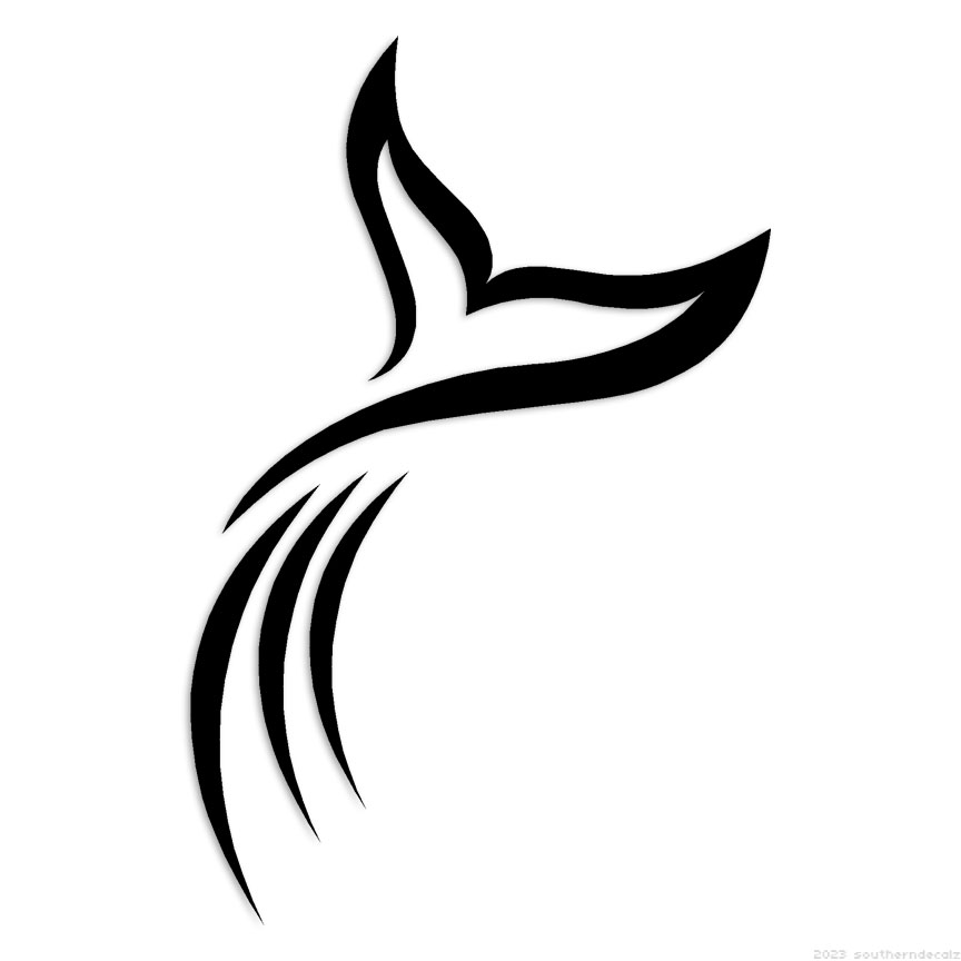 Whale Tail – Decal Sticker – Multiple Colors & Sizes – ebn6851