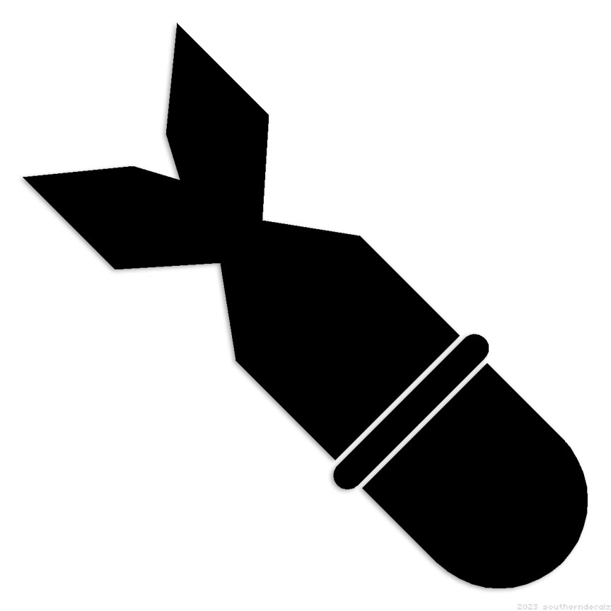 Bomb – Decal Sticker – Multiple Colors & Sizes – ebn6876