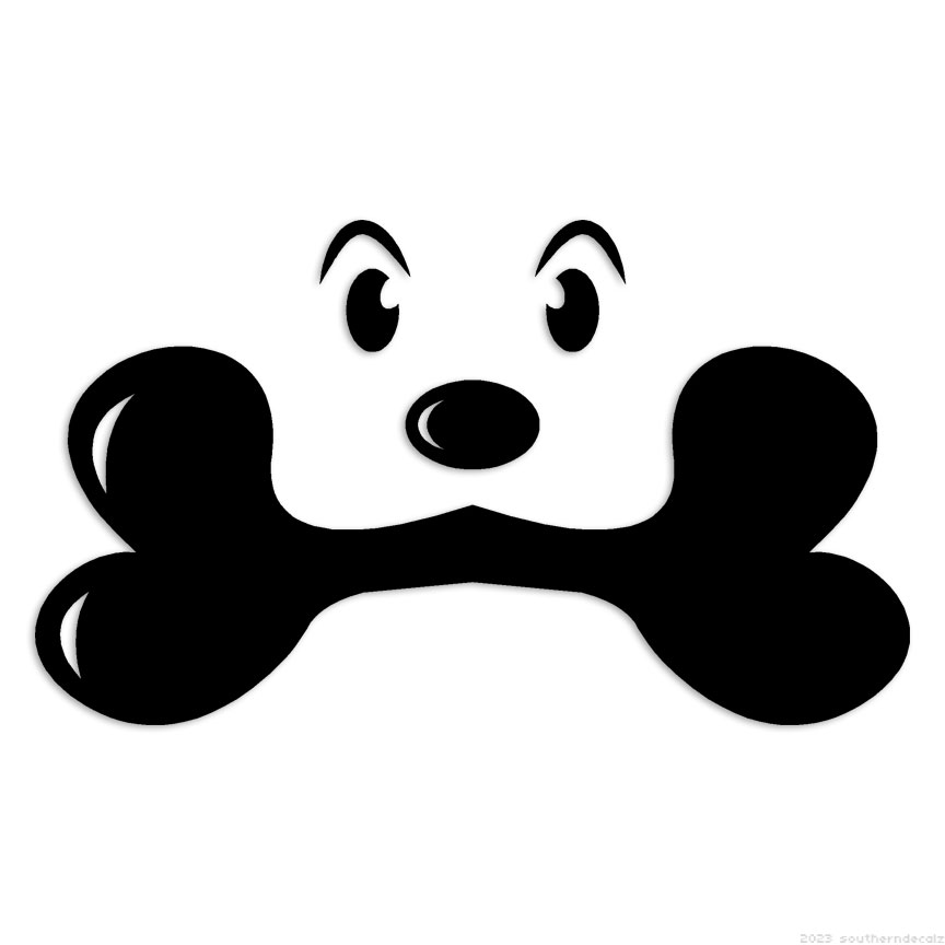 Dog Puppy With Bone – Decal Sticker – Multiple Colors & Sizes – ebn6877