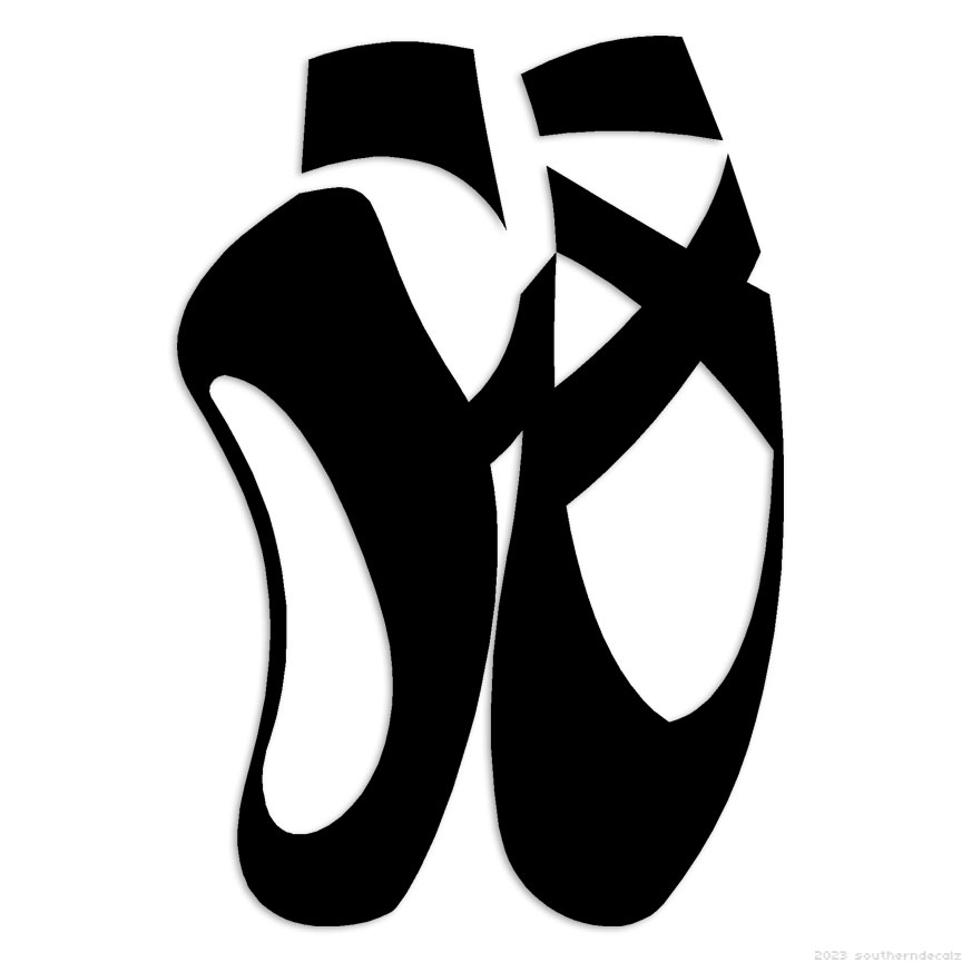 Ballet Shoes Dance – Decal Sticker – Multiple Colors & Sizes – ebn6892