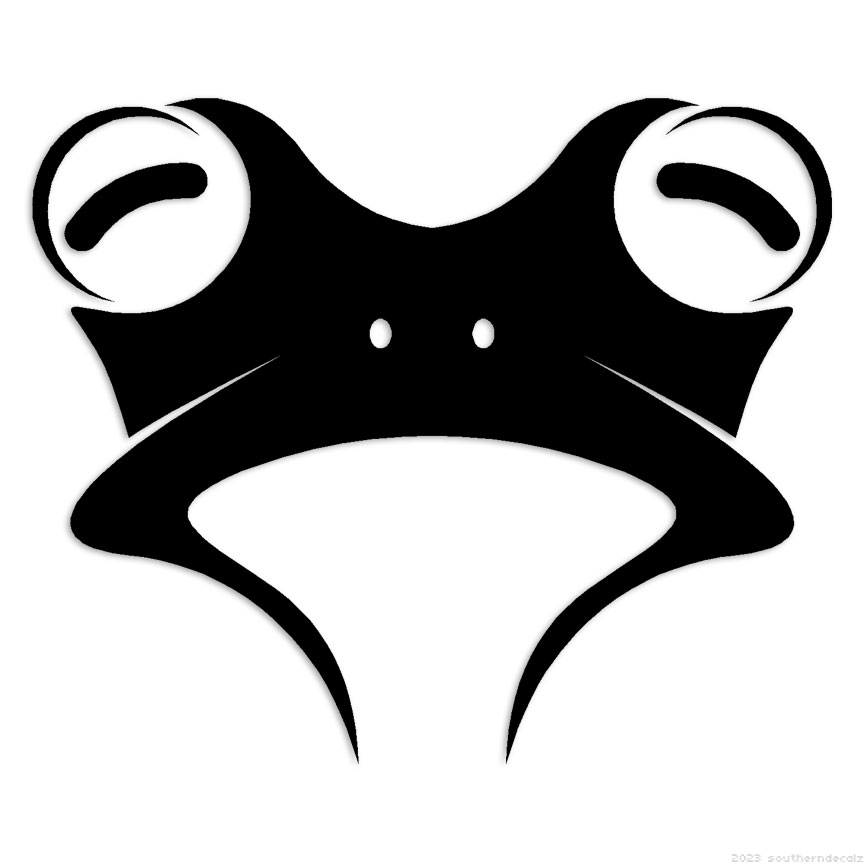 Frog Head – Decal Sticker – Multiple Colors & Sizes – ebn6905