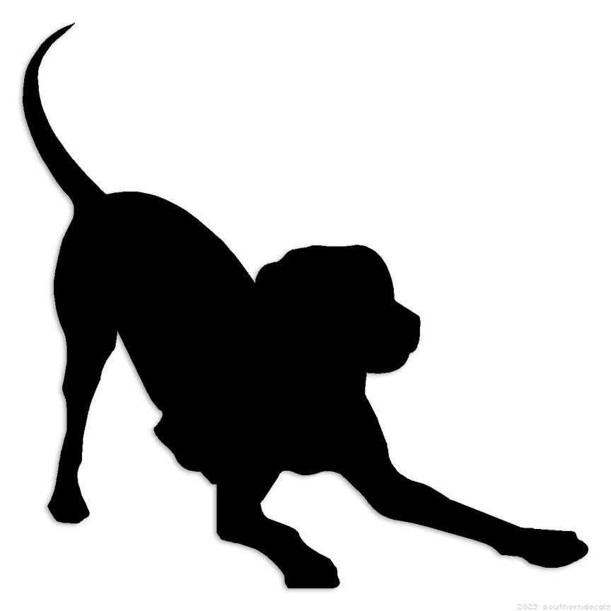 Playful Dog Puppy – Decal Sticker – Multiple Colors & Sizes – ebn6920